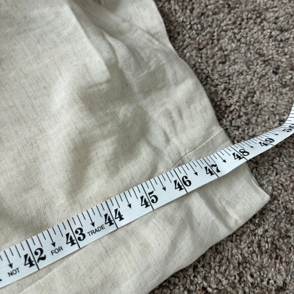 By Anthropologie V-Neck Knot Front Linen Midi Dress 6P Cream Minimalist Neutral - Picture 13 of 13